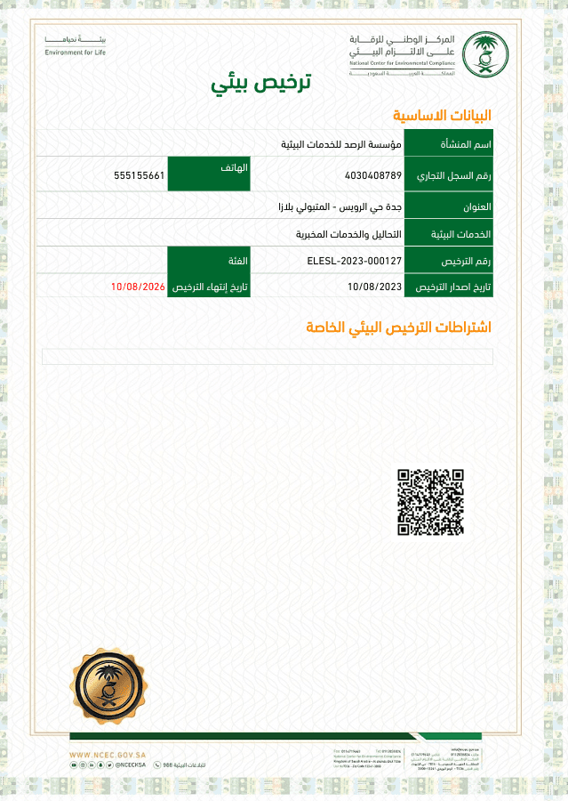 Environmental License Certificate 2024