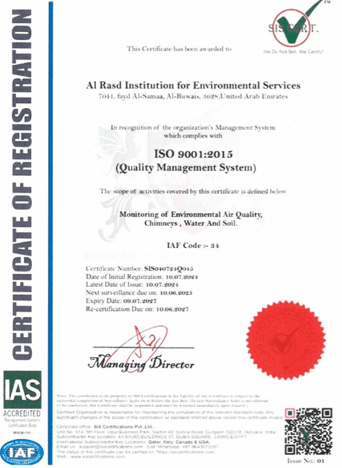 ISO 9001:2015 Quality Management System Certificate